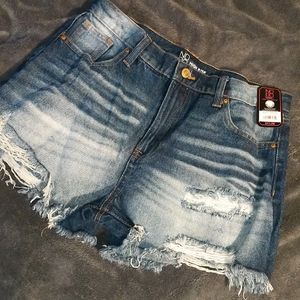 high waisted denim shorts
